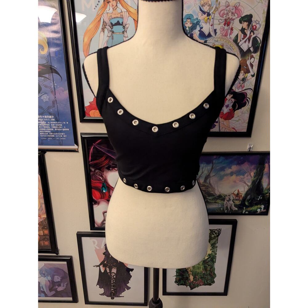 SOLD Killstar Scene Rivet Crop Top Sz S